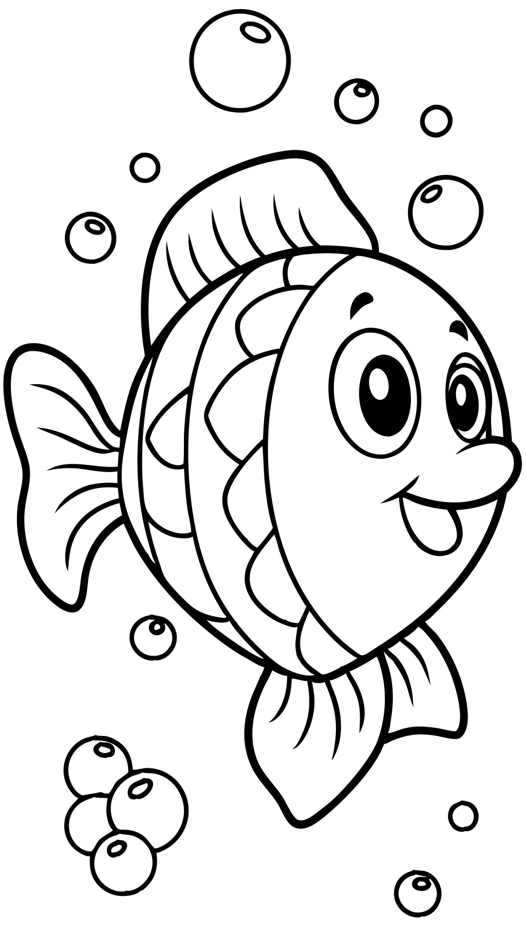 coloriages de poisson pour préscolaire